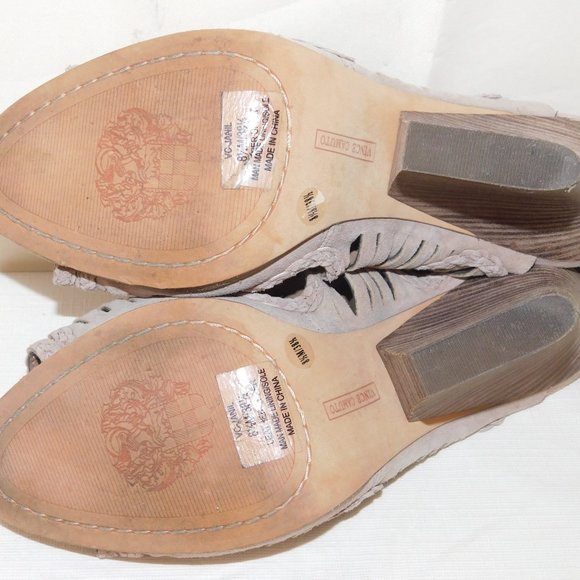 Vince Camuto Janil Suede Leather Strappy Stack Heel Sandals Size 8.5 Gladiator - Picture 12 of 14